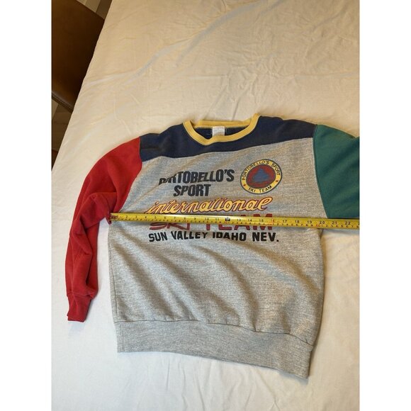 90s Boxy Colorblock Ski Team Grey Heather Sweatshirt Women’s M - Picture 7 of 7